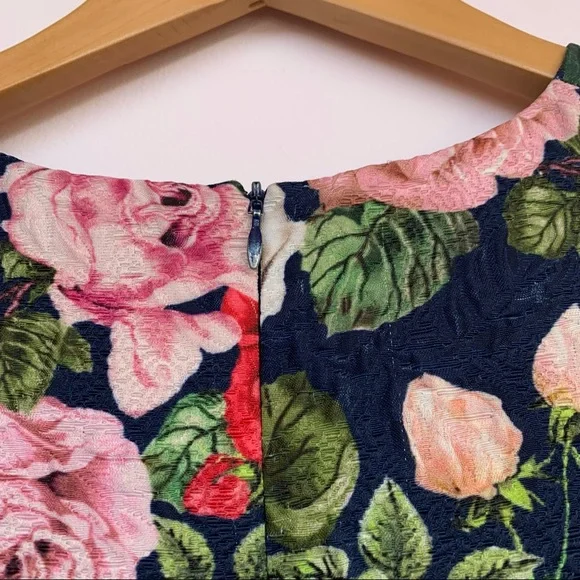 Women's Blugirl Blumarine Sleeveless Multicolor Rose Floret Dress, Small - Picture 6 of 14